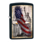 Zippo Bald Eagle and New York City - Black Matte