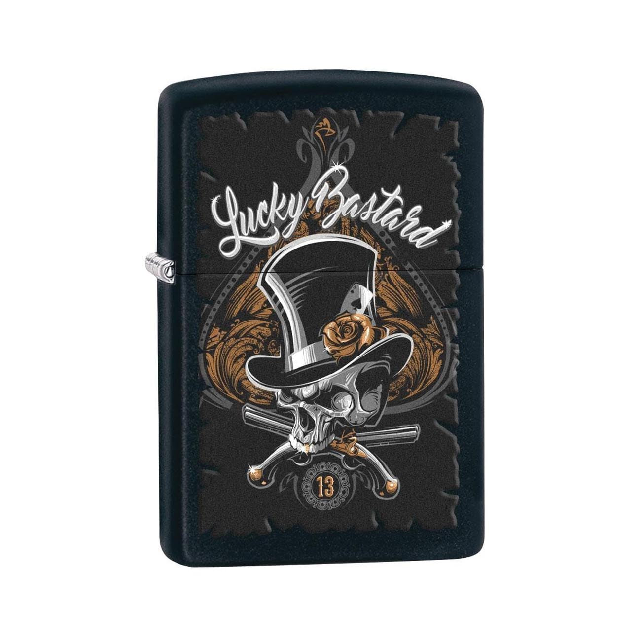*218SKELETON* Zippo 80196 Windproof Lighter Lucky Bastard