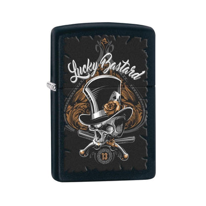 *218SKELETON* Zippo 80196 Windproof Lighter Lucky Bastard