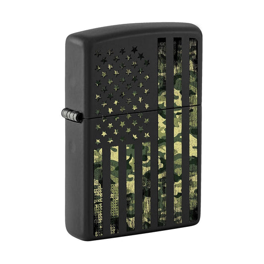 *218CAMOFLAG* Zippo 80983 Windproof Lighter Camouflage United States Flag Black Matte