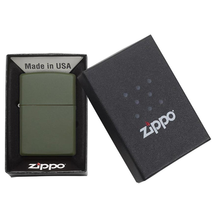 Zippo Windproof L&M Lighter Green Matte