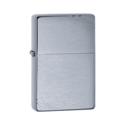 Zippo Windproof Lighter Brushed L&M Chrome Vintage with Slashes