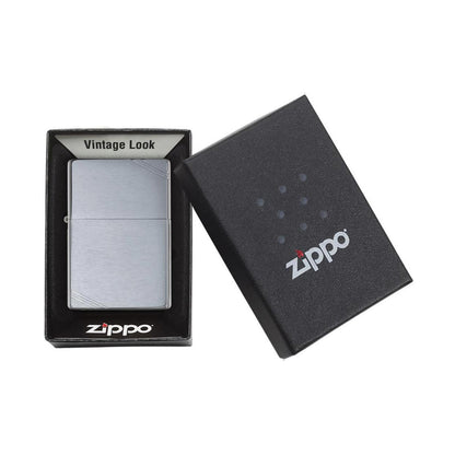 Zippo Windproof Lighter Brushed L&M Chrome Vintage with Slashes