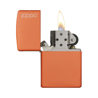 Zippo Windproof Lighter Orange Matte w/Zippo Logo