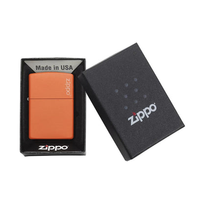 Zippo Windproof Lighter Orange Matte w/Zippo Logo