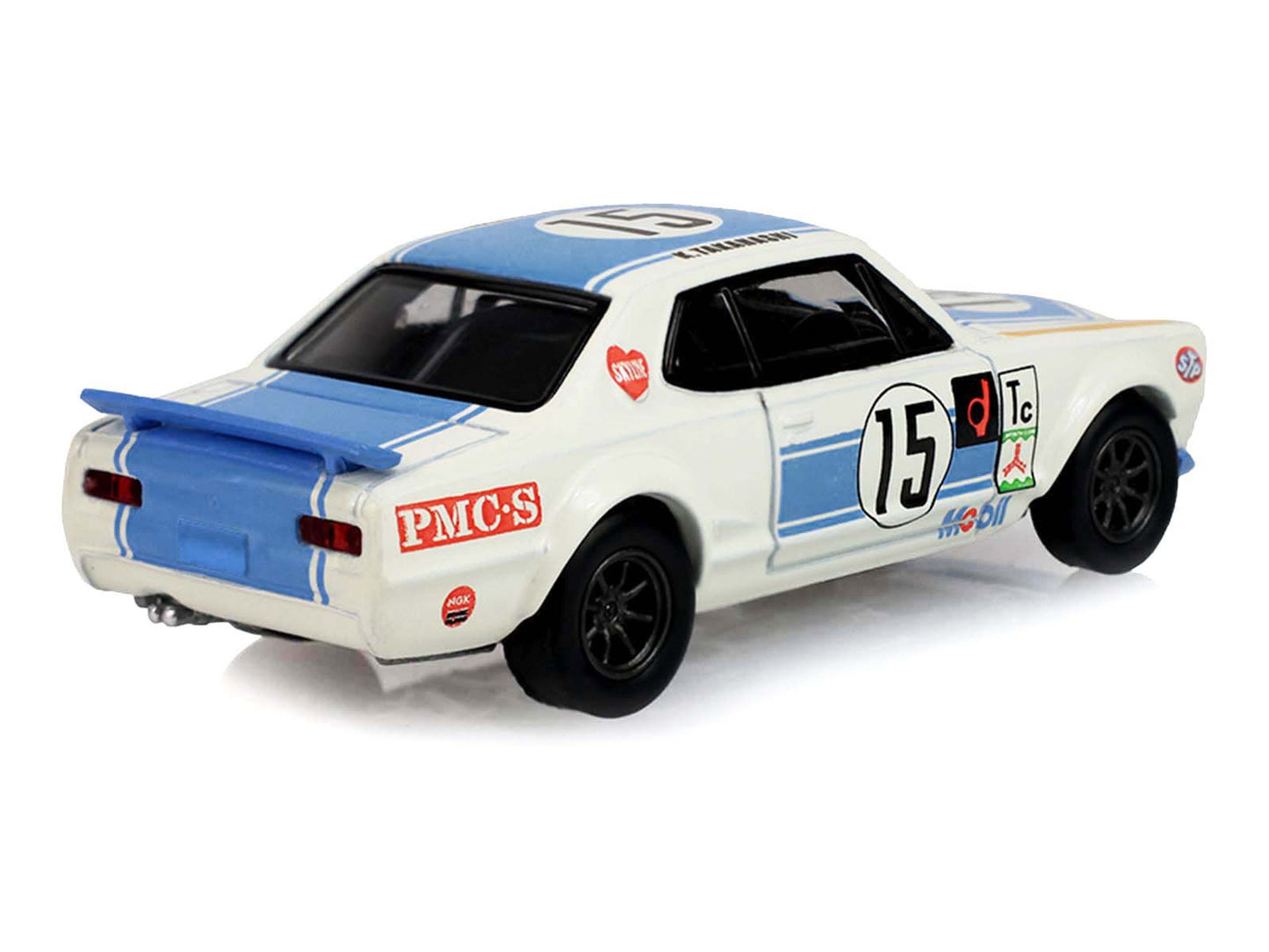 1972 Nissan Skyline 2000 GT-R (KPGC10) RHD (Right Hand Drive) #15 Kunimitsu Takahashi "50th Victory" White with Blue Stripe "Tokyo Torque" Series 10 1/64 T&y Diecast Model Car by Greenlight