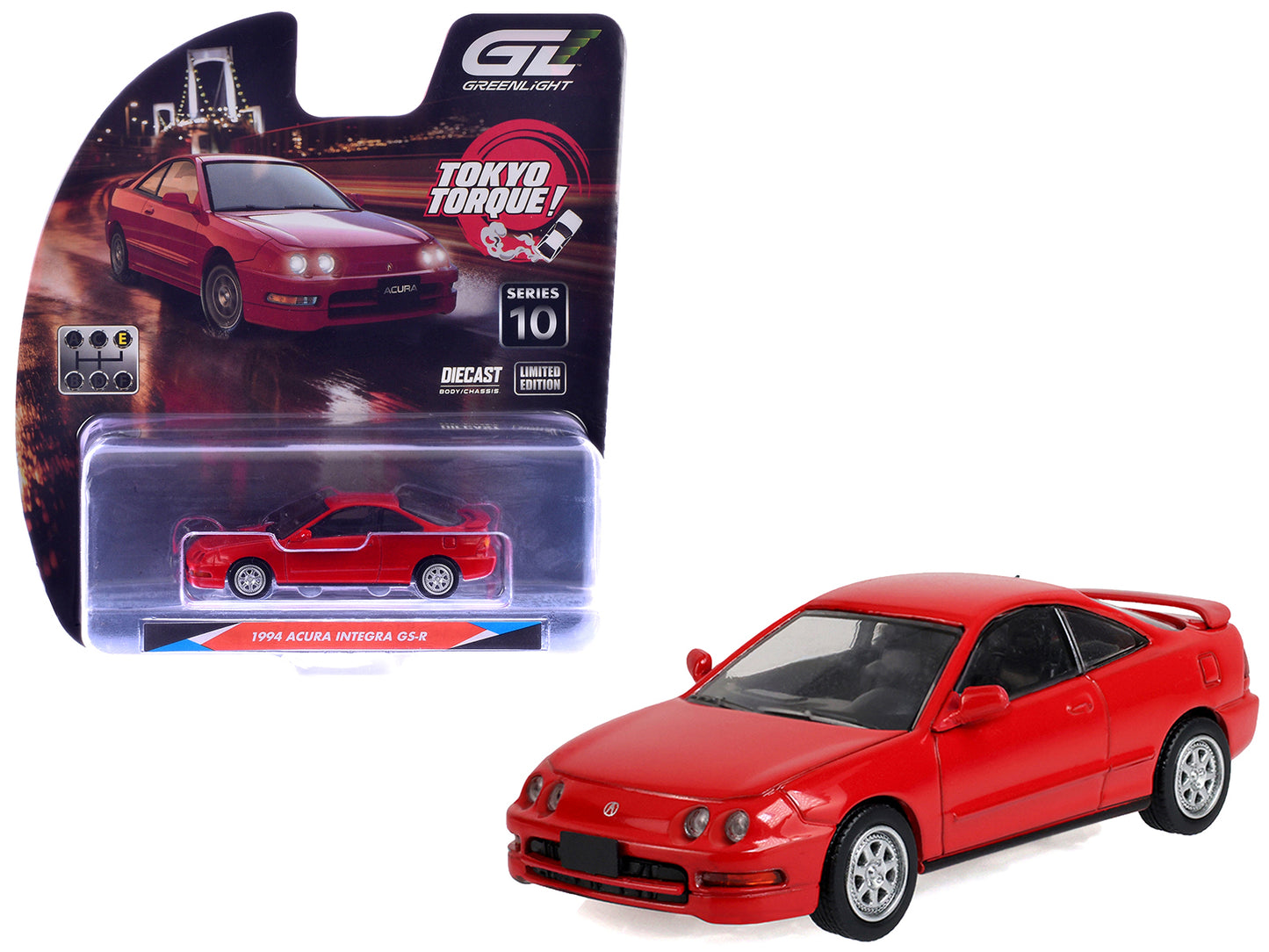 1994 Acura Integra GS-R Milano Red "Tokyo Torque" Series 10 1/64 T&y Diecast Model Car by Greenlight
