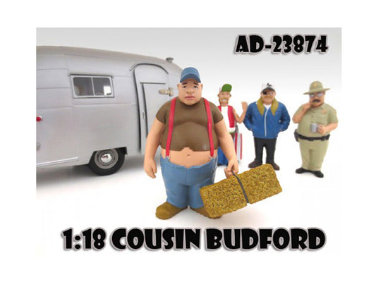 Cousin Budford "Trailer Park" Figure For 1:18 Scale Diecast Model Cars by American Diorama <h2>Cousin Diorama</h2> <p>High-quality car perfect collectors and enthusiasts. Features detailed interior ex