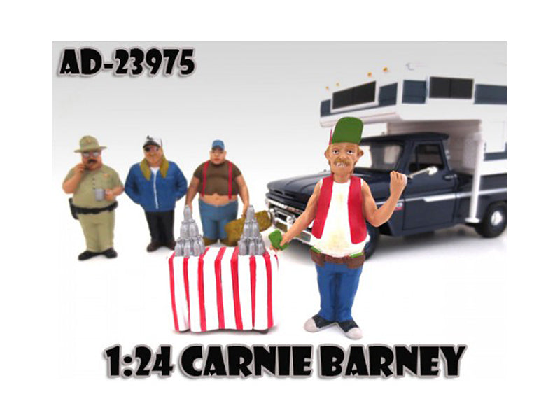 Carnie Barney "Trailer Park" Figure For 1:24 Scale Model Cars by American Diorama <h2>Carnie Diorama</h2> <p>High-quality diecast car perfect collectors and enthusiasts. Features detailed interior ext