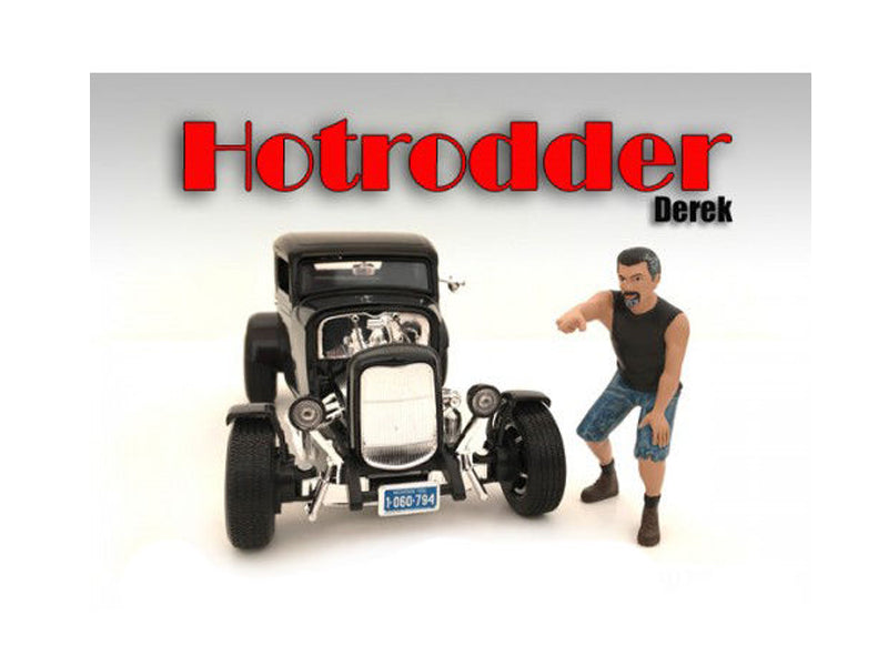 "Hotrodders" Derek Figure For 1:18 Scale Models by American Diorama <h2>"Hotrodders" Diorama</h2> <p>High-quality diecast model car perfect collectors and enthusiasts. Features detailed interior exter