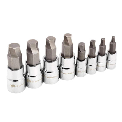 Powerbuilt Zeon SAE Hex Bit Socket Set for Damaged Bolts (8 Piece Set)