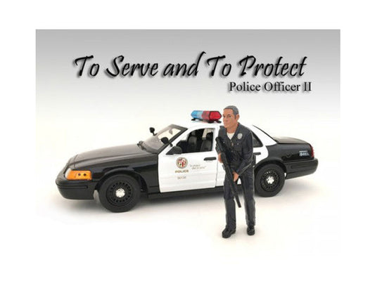 Police Officer II Figure For 1:18 Scale Models by American Diorama <h2>Police Diorama</h2> <p>High-quality diecast model car perfect collectors and enthusiasts. Features detailed interior exterior cra