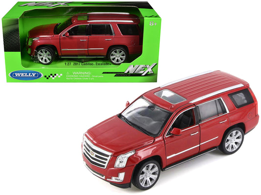 2017 Cadillac Escalade with Sunroof Red Metallic 1/24-1/27 T&y Diecast Model Car by Welly
