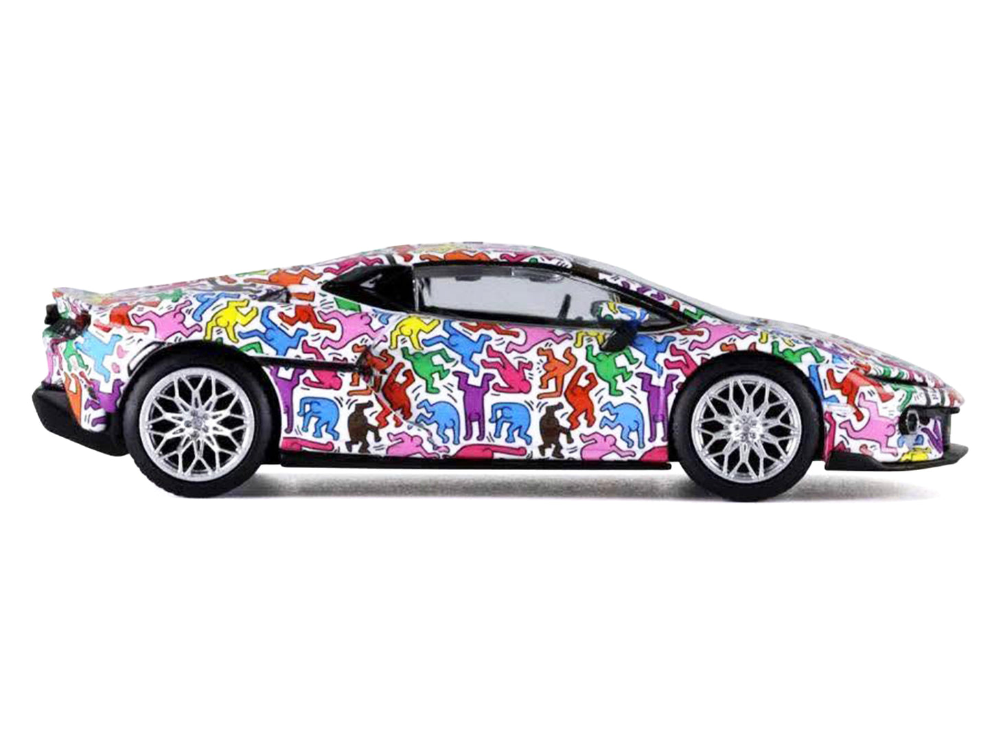 Lamborghini Temerario "Keith Haring Livery" White with Graphics 1/64 T&y Diecast Model car by Trends Hobby