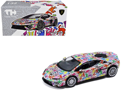 Lamborghini Temerario "Keith Haring Livery" White with Graphics 1/64 T&y Diecast Model car by Trends Hobby