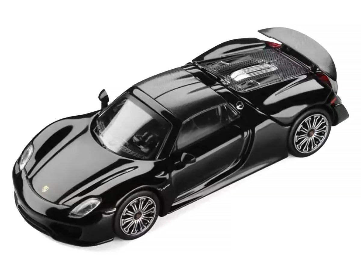 Porsche 918 Spyder Black with Carbon Top 1/64 Diecast by Trends Hobby