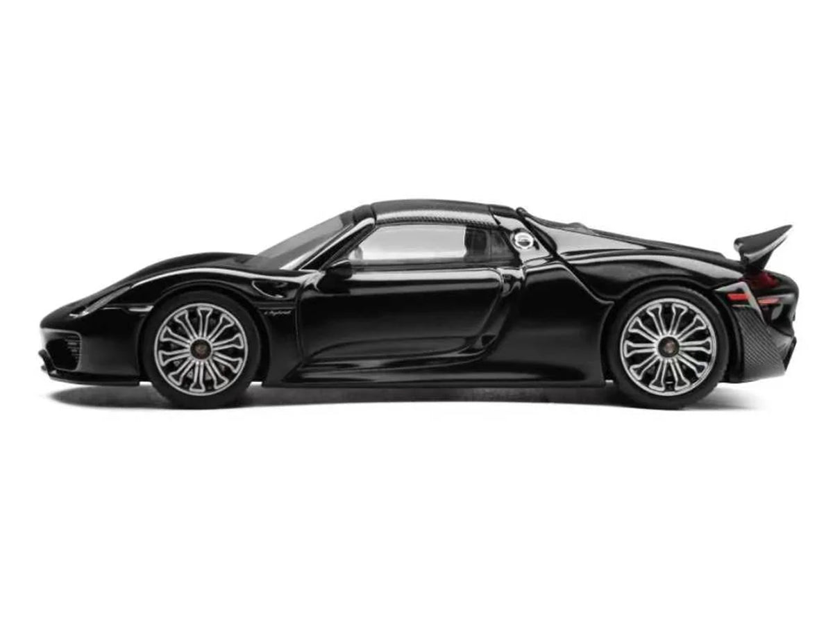 Porsche 918 Spyder Black with Carbon Top 1/64 Diecast by Trends Hobby