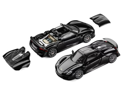Porsche 918 Spyder Black with Carbon Top 1/64 Diecast by Trends Hobby