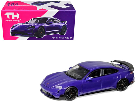Porsche Taycan Turbo GT Purple 1/64 T&y Diecast Model Car by Trends Hobby
