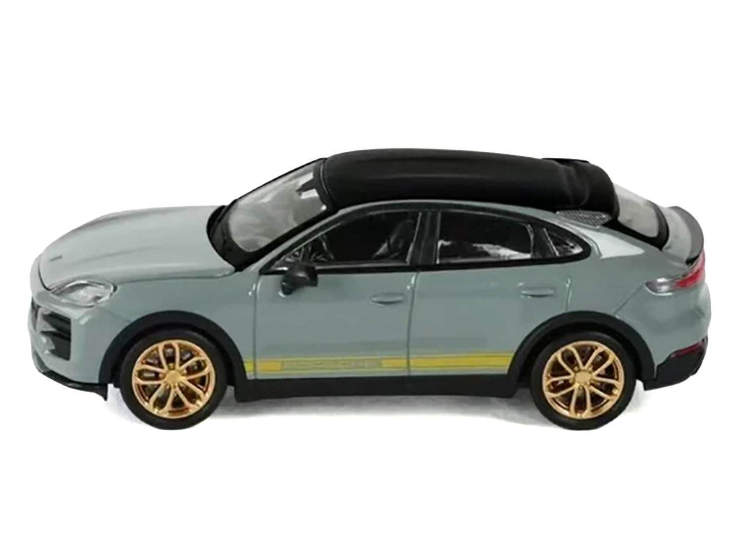 Porsche Cayenne Turbo GT Gray with Black Top and Gold Stripes 1/64 Diecast Model Car by Trends Hobby