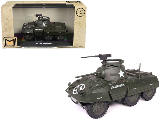 M8 Light Armored Car Olive Drab "United States Army" 1/43 T&y Diecast Model by Militaria Die Cast