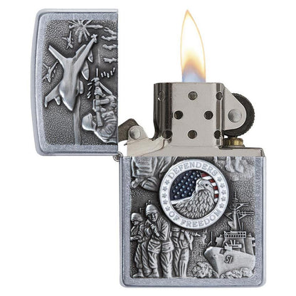 Zippo Windproof Lighter Joined L&M Forces Emblem Street Chrome