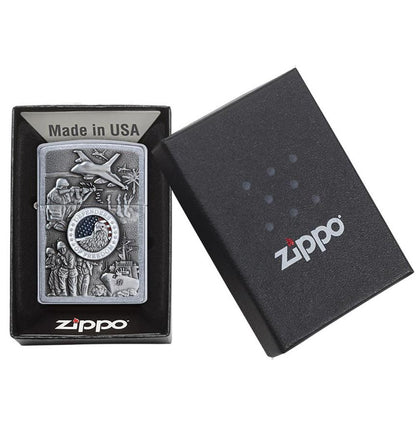 Zippo Windproof Lighter Joined L&M Forces Emblem Street Chrome