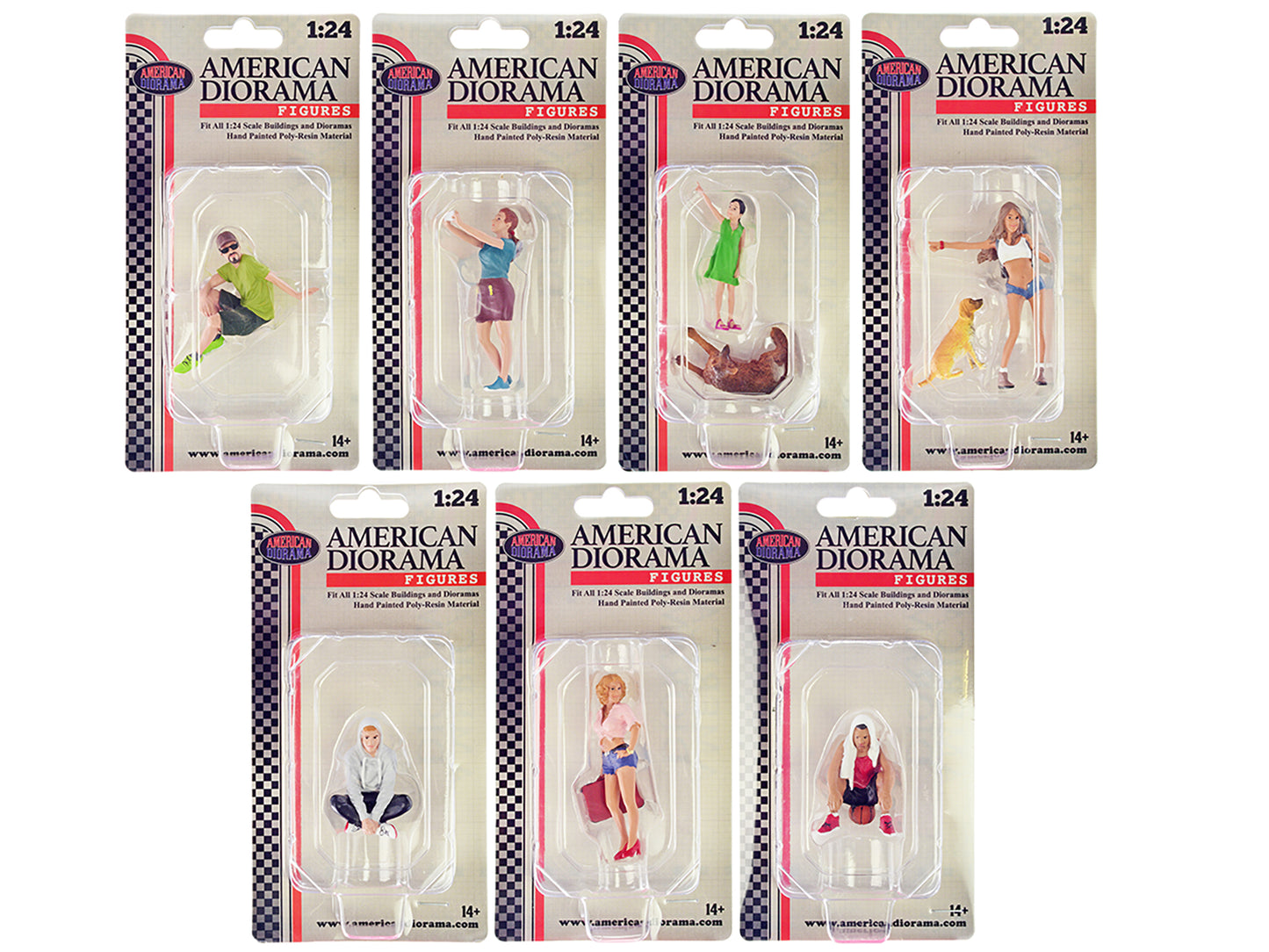 "Figure24 Series 1" 9 piece Figure Set for 1/24 Scale Models by American Diorama <h2>"Figure24 Diorama</h2> <p>High-quality diecast model car perfect collectors and enthusiasts. Features detailed inte