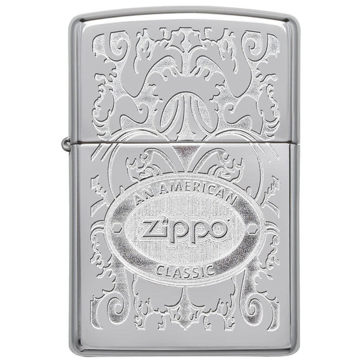 Zippo Windproof Lighter Zippo Crown L&M Stamp High Polish Chrome Finish