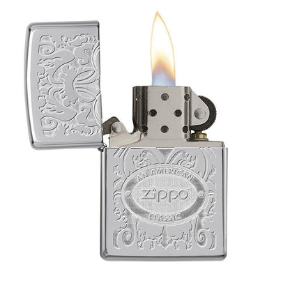 Zippo Windproof Lighter Zippo Crown L&M Stamp High Polish Chrome Finish