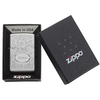 Zippo Windproof Lighter Zippo Crown L&M Stamp High Polish Chrome Finish