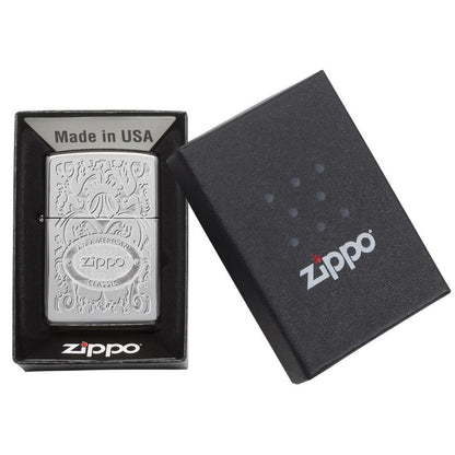 Zippo Windproof Lighter Zippo Crown L&M Stamp High Polish Chrome Finish
