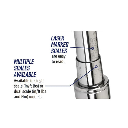 CDI 1/2″ Drive 250 Inch-Pound Dual Scale Micro-Adjustable Torque Wrench with Non-slip grip