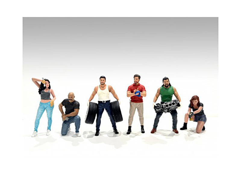 "Muscle Mechanics" 6 piece Figure Set for 1/24 Scale Models by American Diorama <h2>"Muscle Diorama</h2> <p>High-quality diecast model car perfect collectors and enthusiasts. Features detailed interio