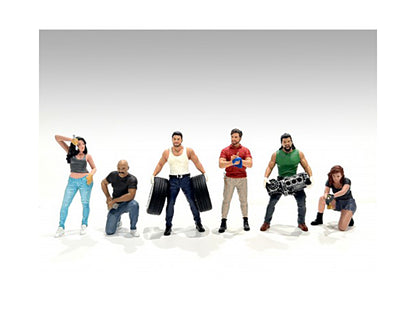 "Muscle Mechanics" 6 piece Figure Set for 1/24 Scale Models by American Diorama <h2>"Muscle Diorama</h2> <p>High-quality diecast model car perfect collectors and enthusiasts. Features detailed interio