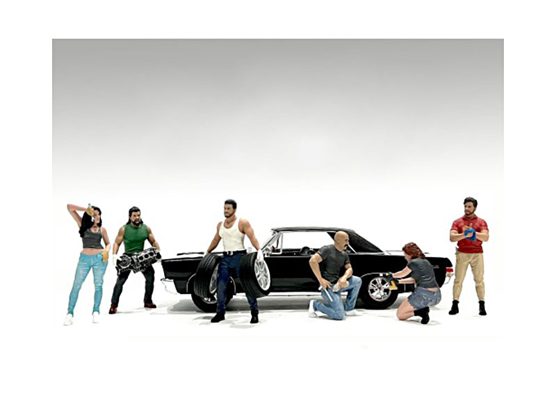 "Muscle Mechanics" 6 piece Figure Set for 1/18 Scale Models by American Diorama <h2>"Muscle Diorama</h2> <p>High-quality diecast model car perfect collectors and enthusiasts. Features detailed interio