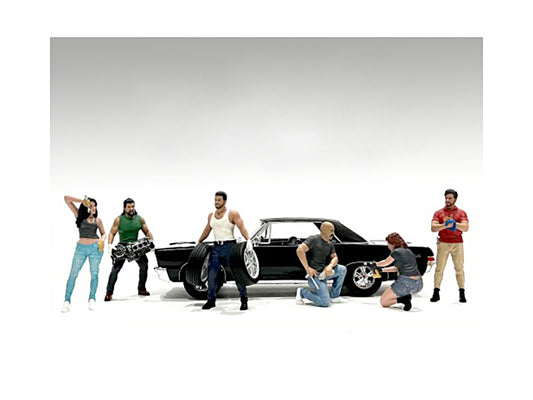 "Muscle Mechanics" 6 piece Figure Set for 1/18 Scale Models by American Diorama <h2>"Muscle Diorama</h2> <p>High-quality diecast model car perfect collectors and enthusiasts. Features detailed interio