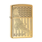 *254BUSAFLYINGEAGLE* Zippo 80744 Windproof Lighter Flying Eagle Engraved High Polish Brass