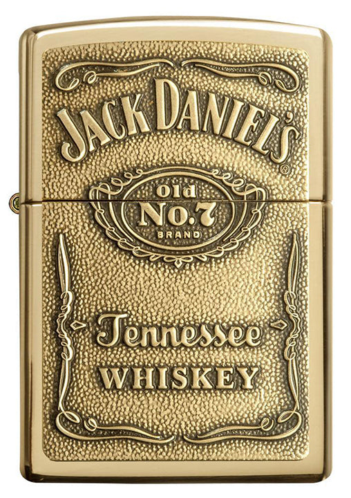 Zippo Windproof Lighter Jack Daniel's® L&M Label-Brass Emblem High Polish Brass
