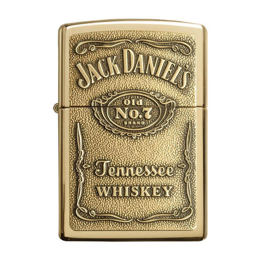 Zippo Windproof Lighter Jack Daniel's® Label-Brass Emblem High Polish Brass