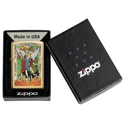 Zippo Saint Michael The Archangel Fusion - High Polish Brass