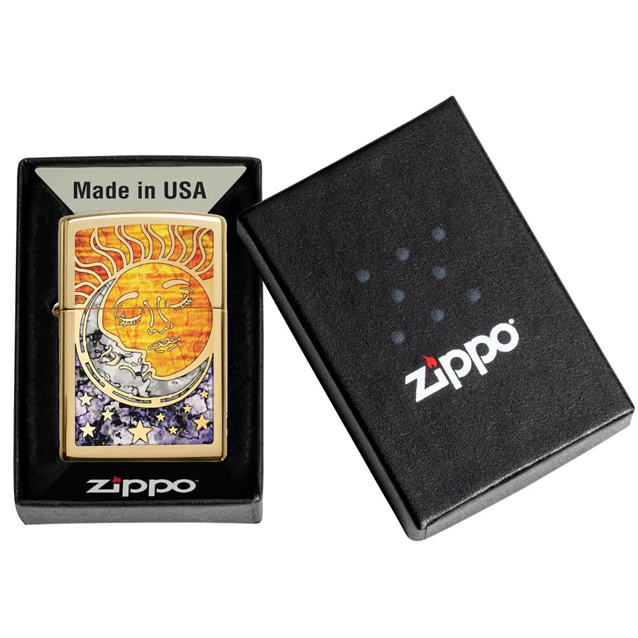 Zippo Fusion Sun and Moon - High Polish Brass