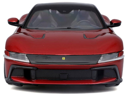 Ferrari 12Cilindri Red Metallic with Black Top "Race + Play" Series 1/24 Diecast Model Car by Bburago