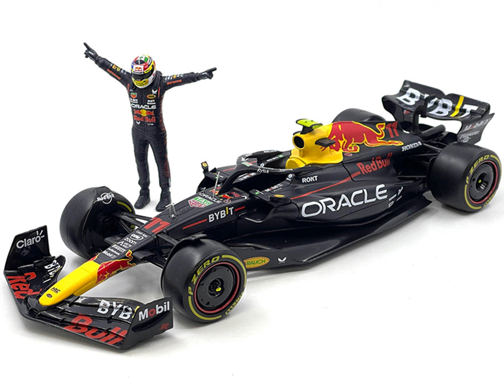 Red Bull Racing RB19 #11 Sergio Perez "Oracle" Formula One F1 Championship "Constructor Champions" (2023) with Driver Figure 1/24 T&y Diecast Model Car by Bburago