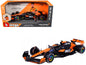 McLaren MCL38 #4 Lando Norris "OKX" Winner Formula One F1 "Miami GP" (2024) with Driver Figure "Race" Series 1/24 Diecast Model Car by Bburago