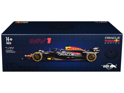 Red Bull Racing RB20 #1 Max Verstappen "Oracle" Winner Formula One F1 Championship "Drivers' Champion" (2024) with Display Case 1/24 Diecast Model Car by Bburago