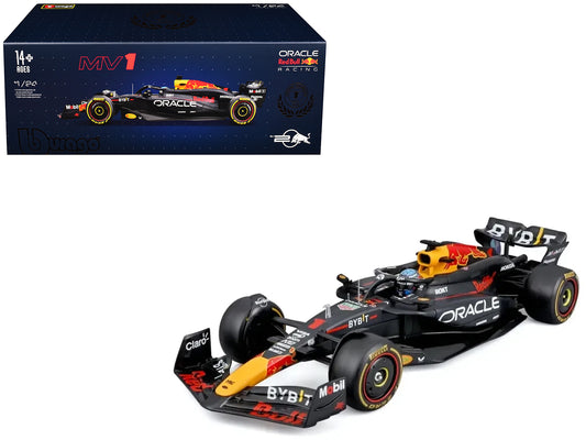 Red Bull Racing RB20 #1 Max Verstappen "Oracle" Winner Formula One F1 Championship "Drivers' Champion" (2024) with Display Case 1/24 T&y Diecast Model Car by Bburago