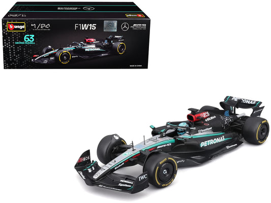 Mercedes-AMG F1 W15 E Performance #63 George Russell "Petronas" Formula One F1 "World Championship" (2024) 1/24 T&y Diecast Model Car by Bburago