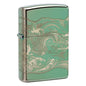 Zippo Windproof Lighter Dragon and Tiger Engraved 360 High Polish Green
