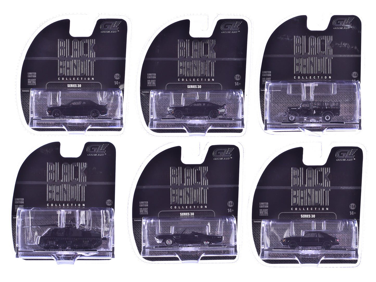 GreenLight "Black Bandit" 6 piece Set Series 30 1/64 Diecast Model Cars by <h2>"Black Greenlight</h2> <p>High-quality car perfect for collectors and enthusiasts. Features detailed interior exterior cr